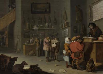 Disputas sobre uma vaca custam pelo menos mais um (quem está processando por uma vaca). 1629 de Cornelis Saftleven