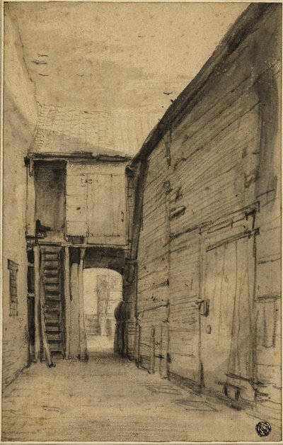 Quintal de uma casa velha de Cornelis Saftleven