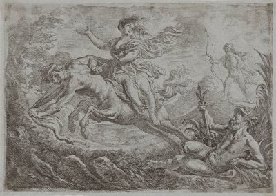 Nessus é atingido pelo dardo envenenado de Hércules de Cornelis Schut (I)