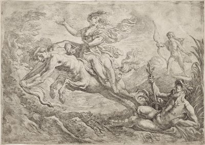 Nessus é atingido pela seta envenenada de Hércules de Cornelis Schut (I)