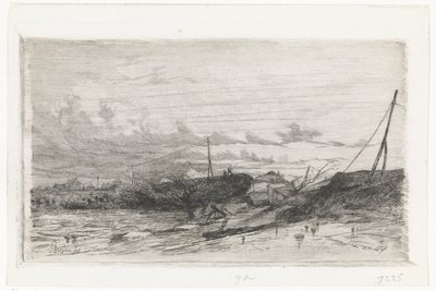 Quebra de dique em Arnhem, 1855 de Cornelis Springer