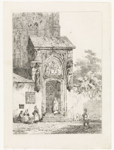 Vista do pórtico de uma igreja de Cornelis Springer