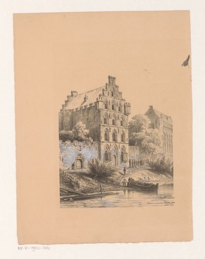 Casas ao longo da água Casas de nobres de Cornelis Springer