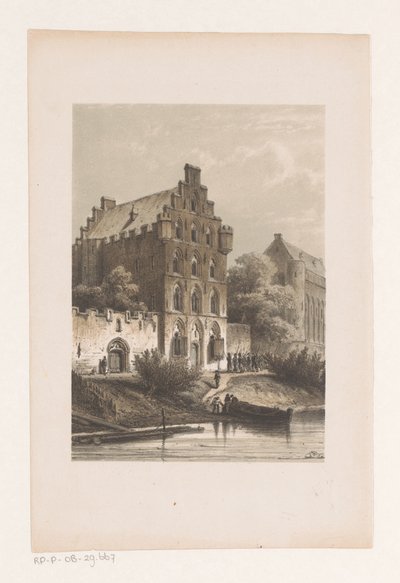 Casas ao longo da água Casas de nobres de Cornelis Springer