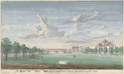 O pátio do Forte Jaffnapatnam no Ceilão Para ver o lugar no castelo de Jaffanapatnam dos armazéns. de Cornelis Steiger