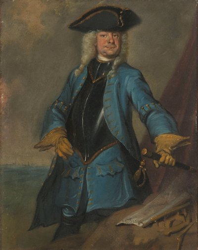 Gerrit Sichterman (1688-1730). Intendente-Geral da Cavalaria, Coronel do Regimento de Infantaria Oranje-Groningen, Comandante da Sepultura de Cornelis Troost (signed by artist)