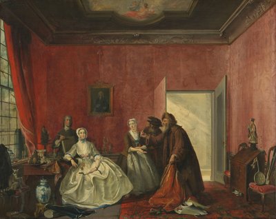 Joana e os mercadores judeus de Cornelis Troost (signed by artist)