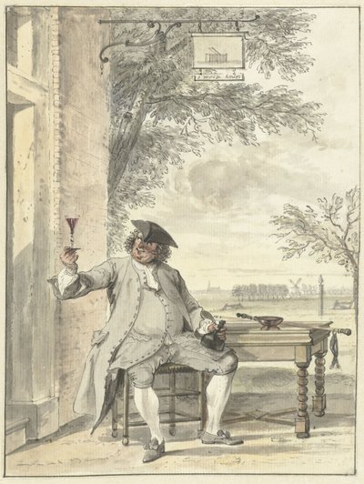 Descanso do caminhante em frente à estalagem The Mosse Knip de Cornelis Troost