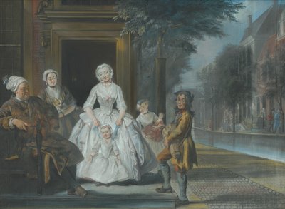 O moedor de órgãos, 1743 de Cornelis Troost