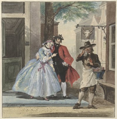 Cena de palco de Pefroen com a cabeça de ovelha de Cornelis Troost