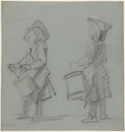 Dois estudos de um menino de bateria de Cornelis Troost