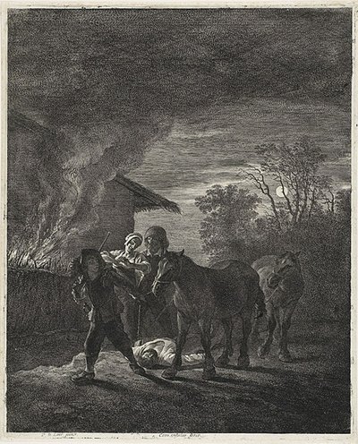Uma cena de luar de Cornelis Visscher