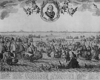 Batalha de Scheveningen, c1653 de Cornelis Visscher