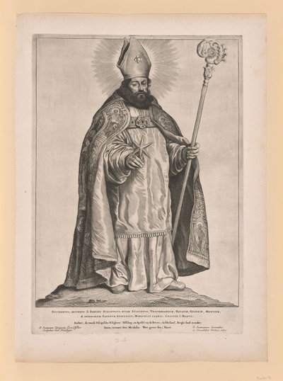 São Frederico de Utrecht, de Santos do Norte e do Sul dos Países Baixos de Cornelis Visscher
