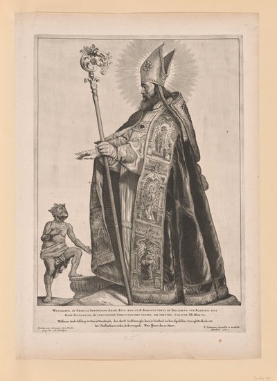 Santo: Swithbert, de Santos do Norte e do Sul dos Países Baixos de Cornelis Visscher