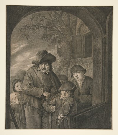 Sem título (Músicos à Porta de uma Pousada) de Cornelis Visscher