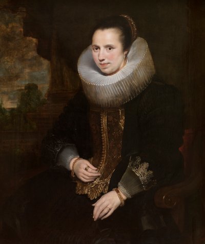 Elisabeth Hoegaerts (óleo sobre tela) (par a 471109) de Cornelis de (attr. to) Vos