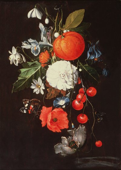 Ainda vida com frutas e flores de Cornelis de Heem