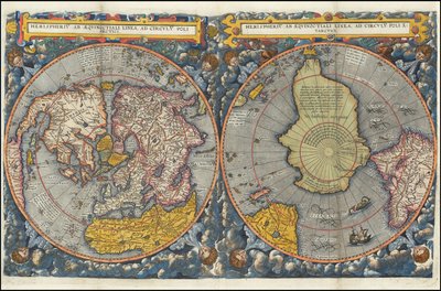 Hemispheriu ab Aequinoctiali Linea, ad Circulu Poli Atarctici - colorido de Cornelis de Jode