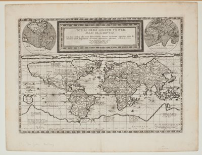 O mundo inteiro Cogniti Universal Description, Antuérpia, 1593 de Cornelis de Jode