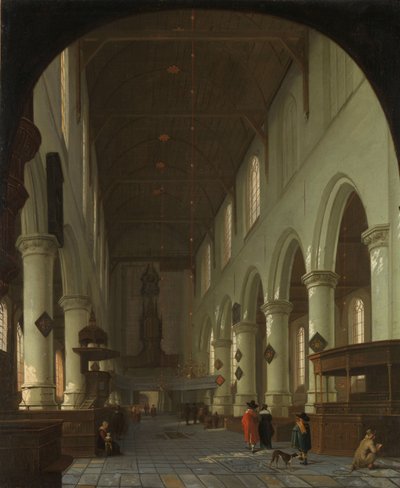 Interior do Oude Kerk em Delft do Coro em direcção ao Portal de Cornelis de Man (attributed to)
