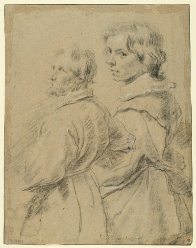 Estudo de retrato de um homem mais velho e de um homem mais novo de Cornelis de Vos
