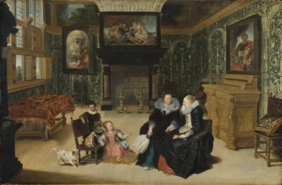 Interieur, appele le salon Rubens - Interior, chamado "salão Rubens", de Vos, Cornelis de (1584-1651). Óleo sobre madeira. Dimensão : 75x115 cm. Nationalmuseum Stockholm de Cornelis de Vos