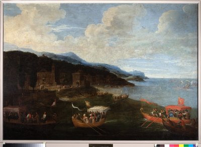 Barcos das famílias patrícias na parte ocidental de Génova de Cornelis de Wael