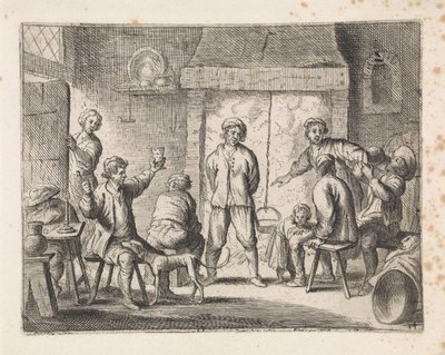 Agricultores em uma pousada Cenas de gênero (título da série) de Cornelis de Wael