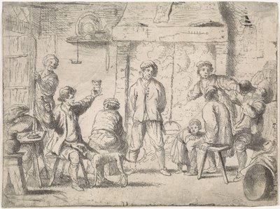 Agricultores em uma pousada Cenas de gênero (título da série) de Cornelis de Wael