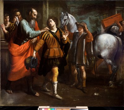 Saída do Prodigal Son, c.1650 (óleo sobre tela) de Cornelis de Wael