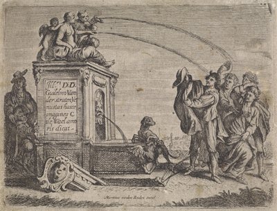 Grupo de pessoas na fonte
Cenas do género (título da série) de Cornelis de Wael