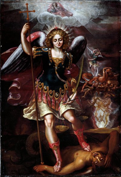 O Arcanjo São Miguel (óleo sobre madeira de Cornelis de Wael