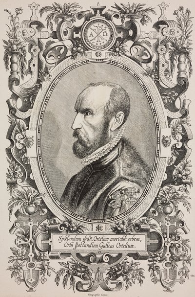 Retrato de Abraham Ortelius (1528-1598), gravura de Cornelius Galle, o Velho (1576-1650) de L