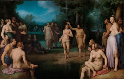 Alemão: Taufe Christi Batismo de Cristo de Cornelis van Haarlem