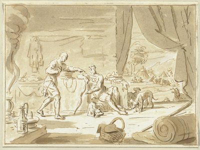 Esau vende o seu direito de primogénito a Jacob de Cornelis van Noorde