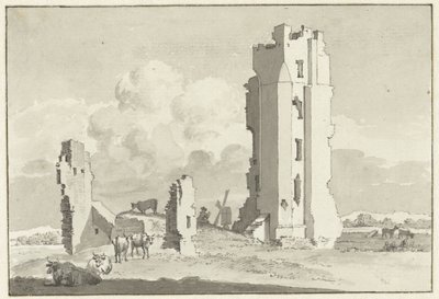 Ruínas da Huis te Kleef perto de Haarlem de Cornelis van Noorde