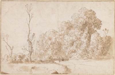 Uma paisagem arborizada de Cornelis van Poelenburgh or Poelenburch