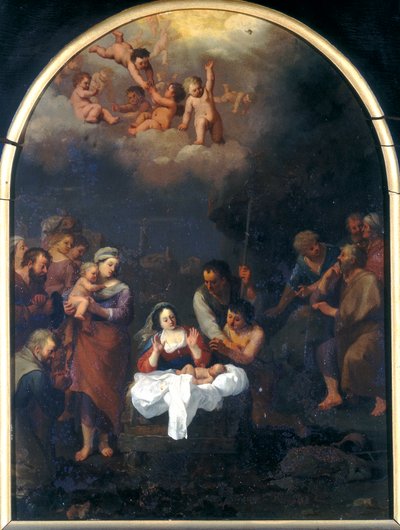 Adoração dos pastores de Cornelis van Poelenburgh or Poelenburch