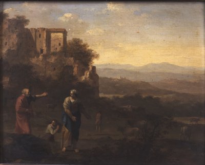 O banimento de Hagar e Ismael de Cornelis van Poelenburgh or Poelenburch