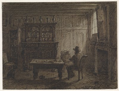 Homem sentado numa sala de Cornelis van der Griendt
