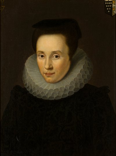 Retrato de Elizabeth Helyar, Sra. John Bridgeman (1586-1636), c.1610-36 (óleo sobre tela) de Cornelius (attr. to) Janssen van Ceulen