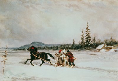Habitantes de trenó, c.1855 de Cornelius Krieghoff
