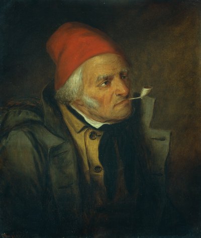 Homem com Red Hat and Pipe (óleo sobre tela) de Cornelius Krieghoff