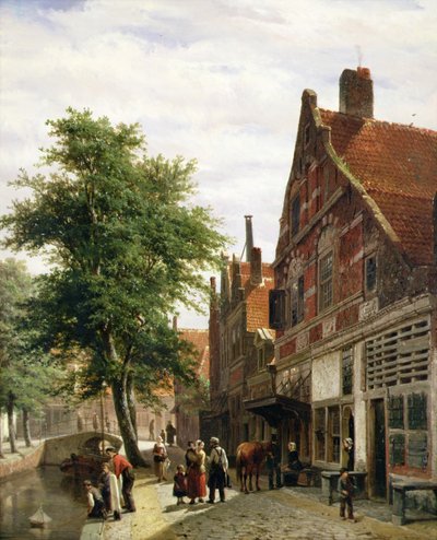 O Zuiderhavendijk, Enkhuizen no Verão de Cornelius Springer