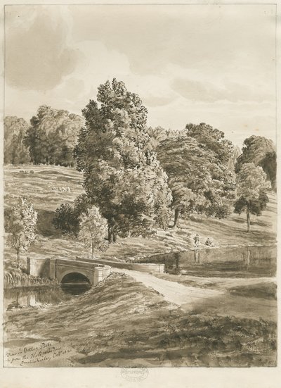 Betley Park: desenho em sépia, outubro de 1820 (desenho) de Cornelius Varley