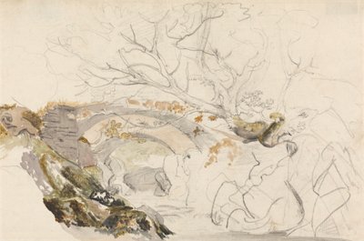 Ponte e Árvores de Cornelius Varley