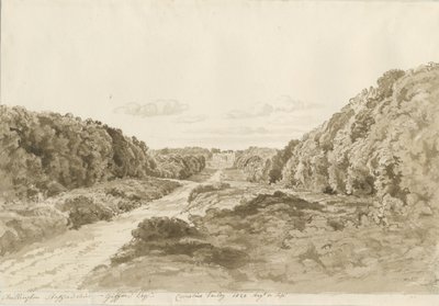 Chillington Hall: desenho sépia, 1820 de Cornelius Varley