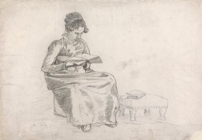 Leitura de um livro para raparigas de Cornelius Varley