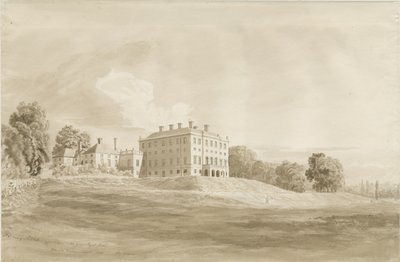 Patshull House: desenho em sépia, agosto de 1820 de Cornelius Varley